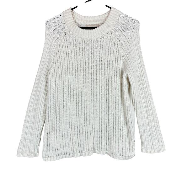 Banana Republic Womens Sweater Cream Cashmere Blend Knit Tube Beaded Medium - Picture 1 of 15